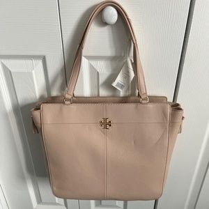 Tory Burch Purse (Ivy Side Zip Tote - Light Oak)